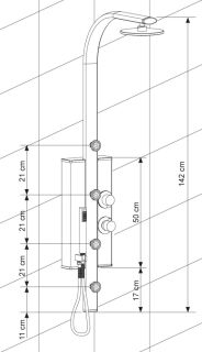 Душевая панель Ravak Totem Jet Light X01502